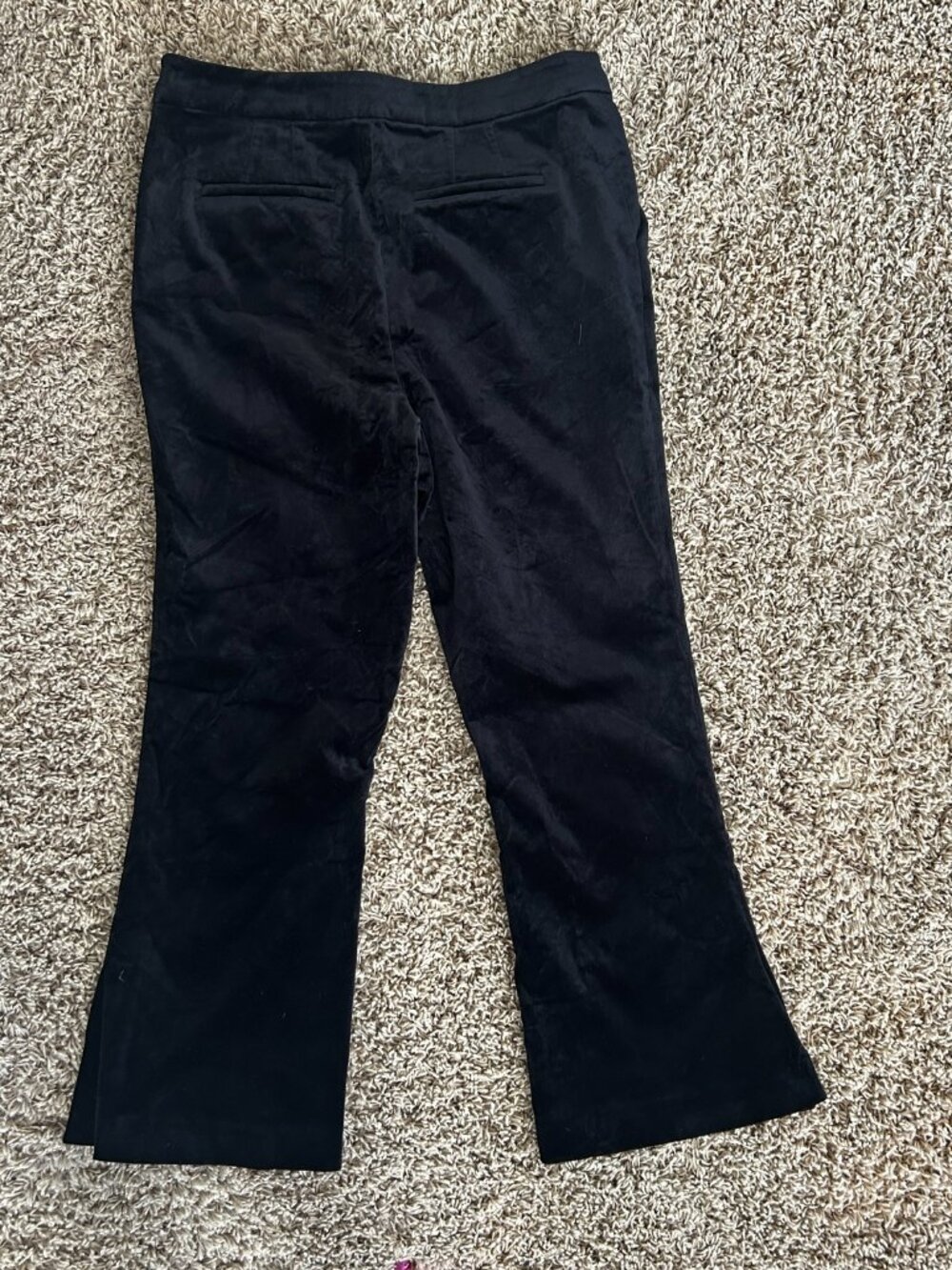 FRAME Noir Black Velveteen Crop Mini Boot Pants Size 10 - Picture 5 of 10